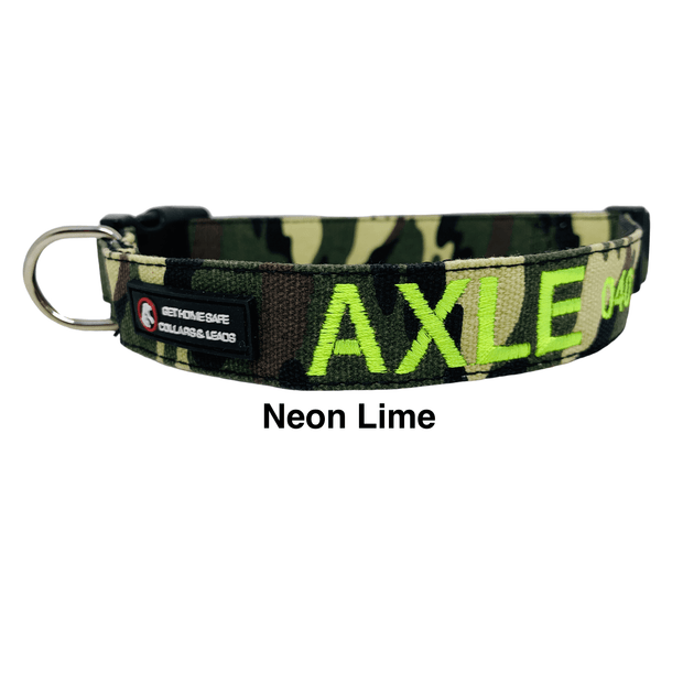 Camouflage Dog ID Collar - Australian Made