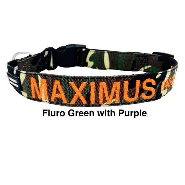 Camouflage Dog ID Collar - Australian Made
