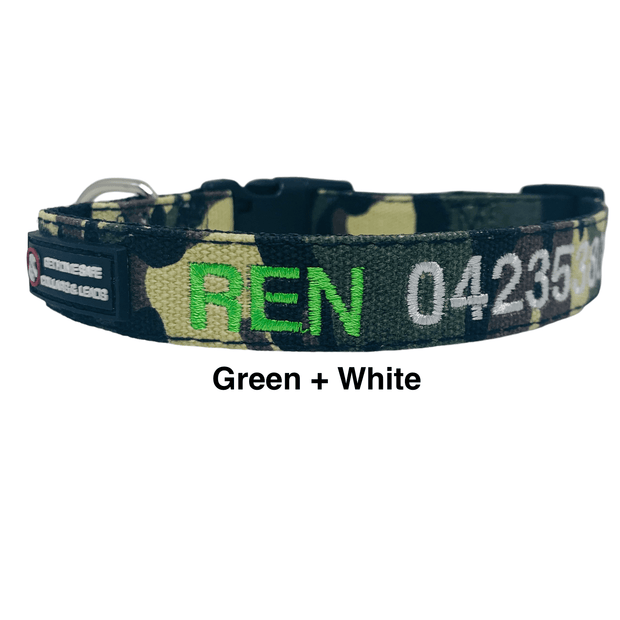 Camouflage Dog ID Collar - Australian Made